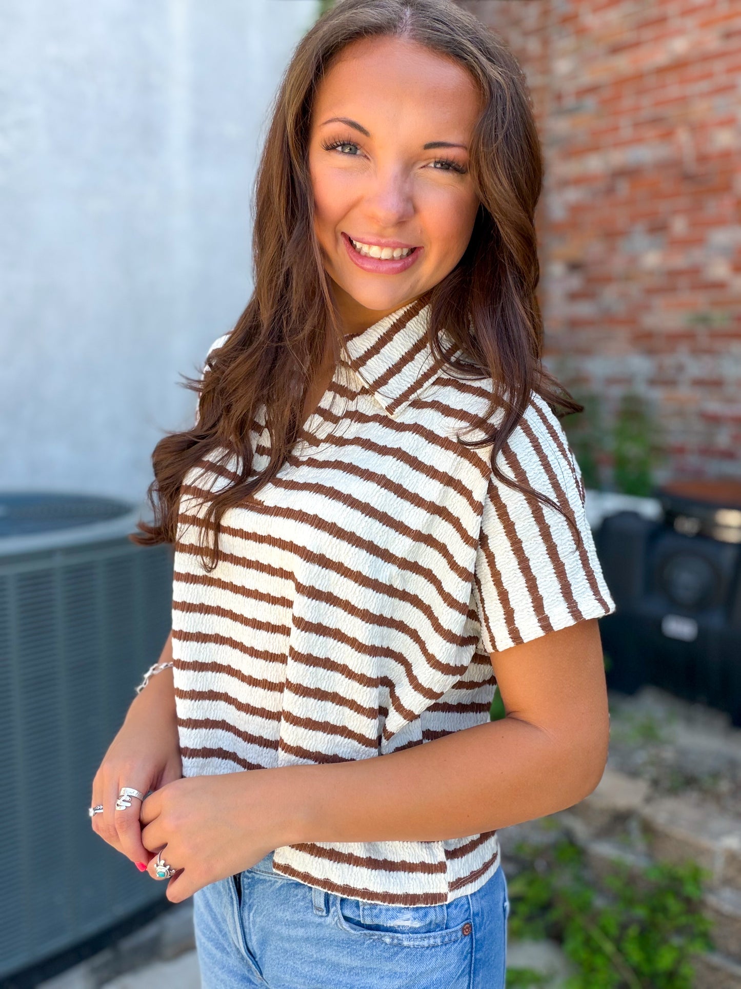 Coffee Run Blouse in Brown