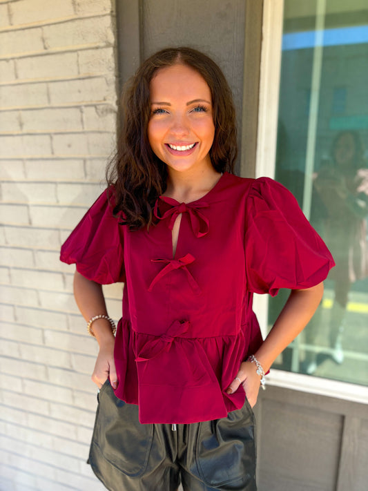 Kate Blouse in Burgundy