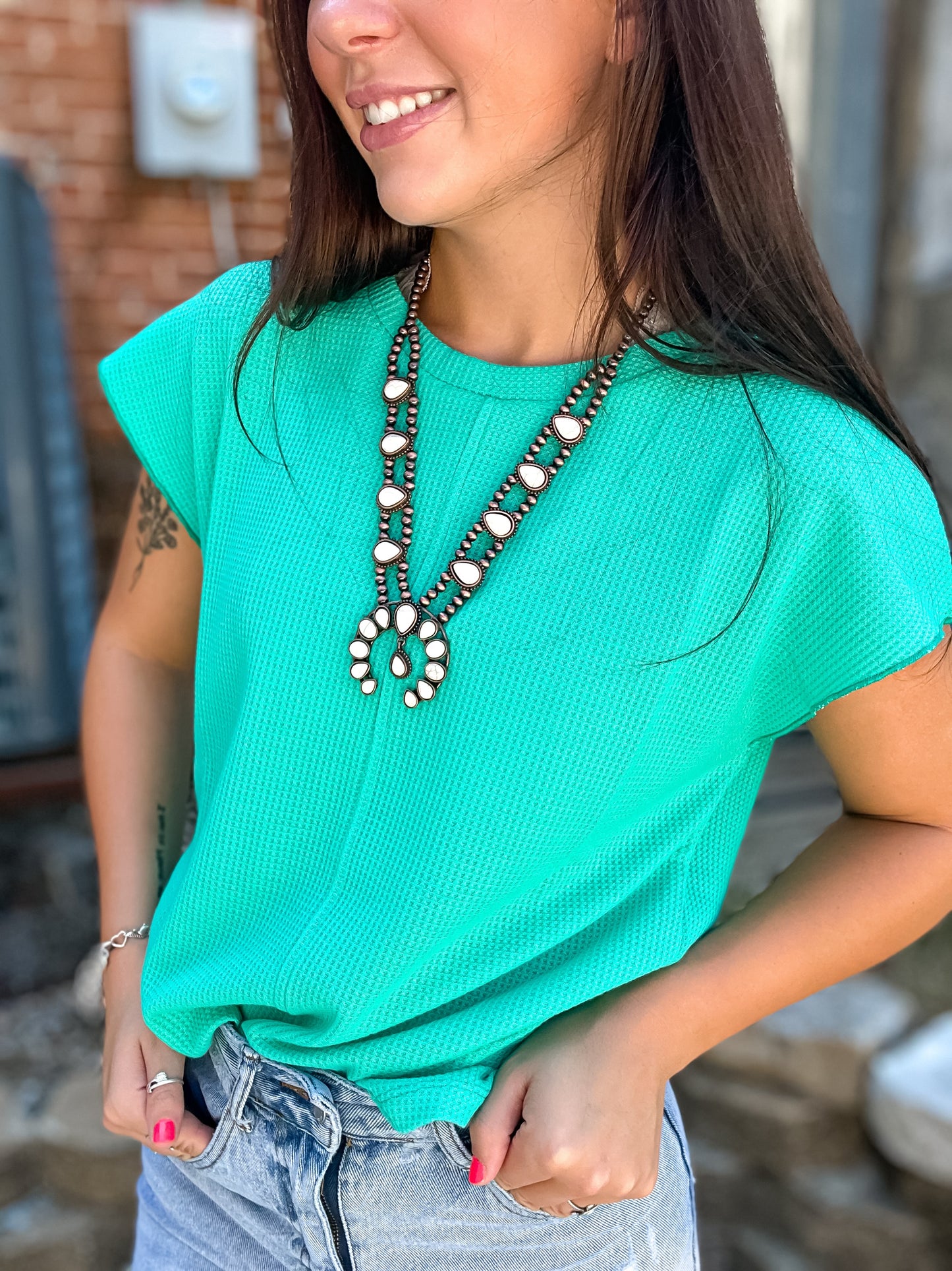 Miller Top in Aqua