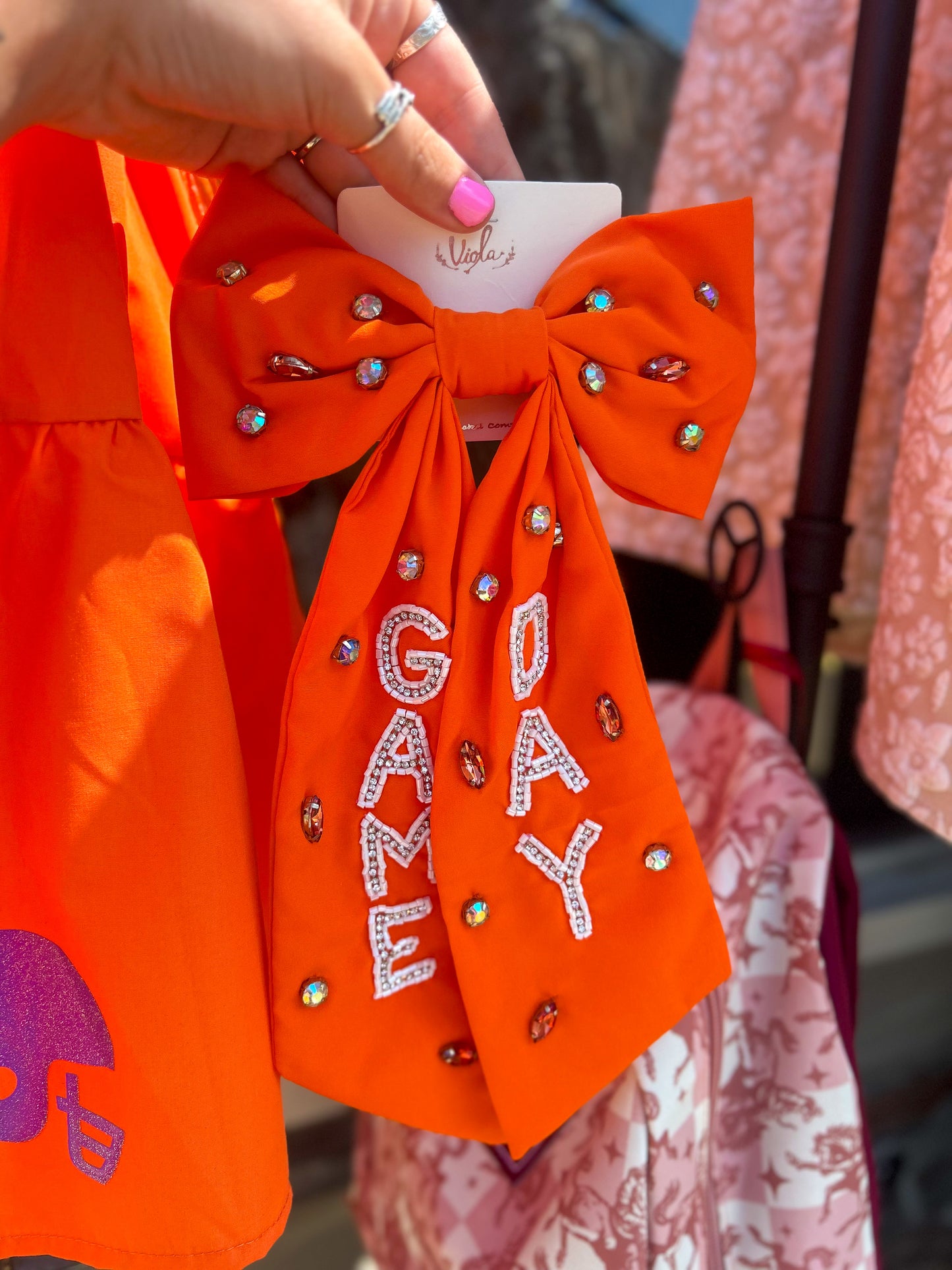 Game Day Barrette Hair Bow