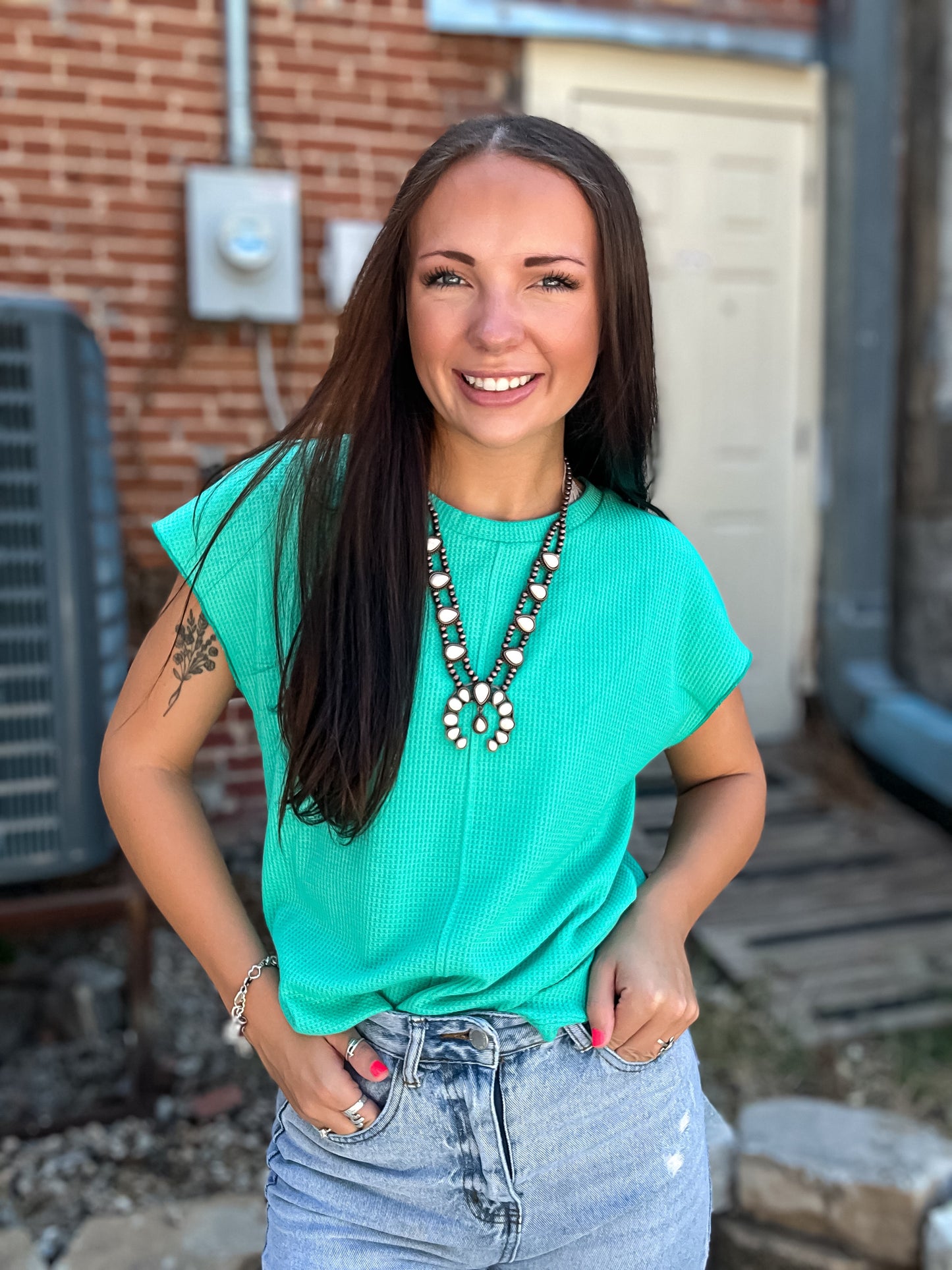 Miller Top in Aqua