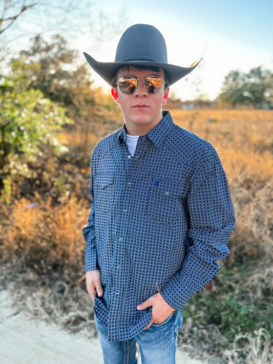 Stone Pearl Snap Button Up