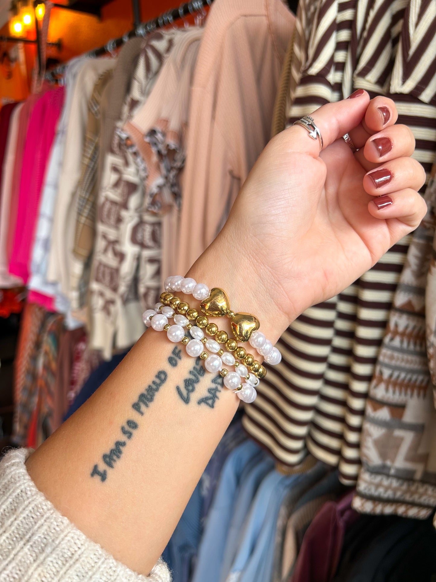 Hearts of Gold Bracelet Stack