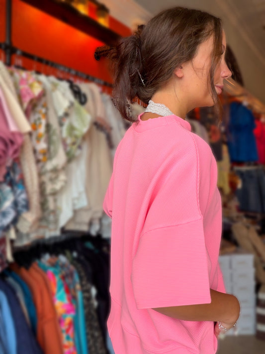 Lux Lennon Top in Hot Pink