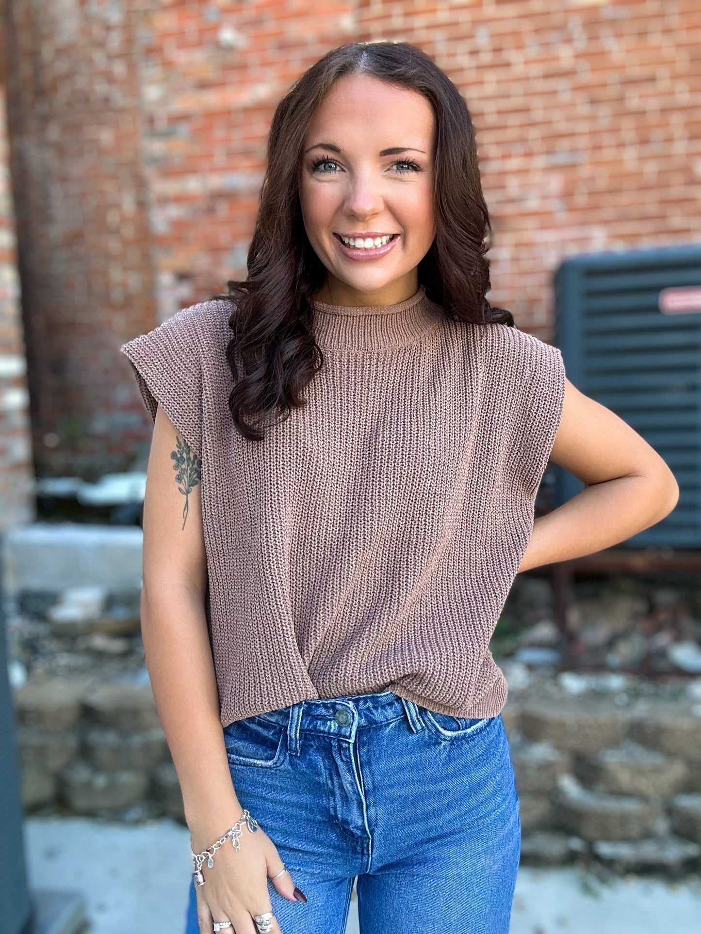 Rodeo Revival Sweater Vest in Mocha