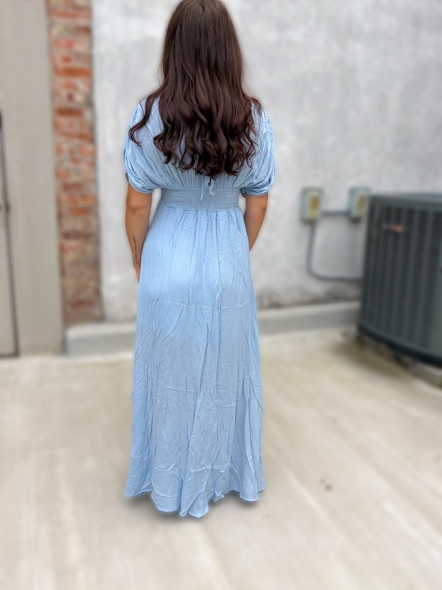 Santorini Nights Dress in Sky Blue
