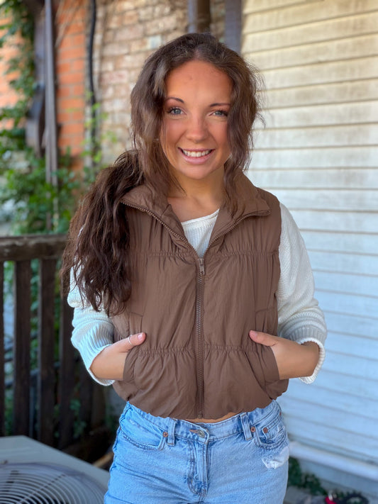 Last Call Cropped Puffer Vest