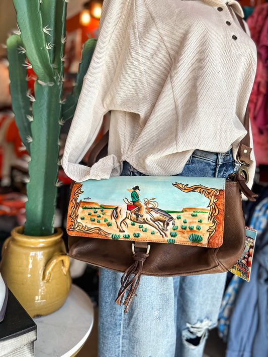 Handpainted Six Shooter Crossbody