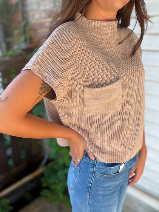 Simple Pleasures Top in Light Mocha