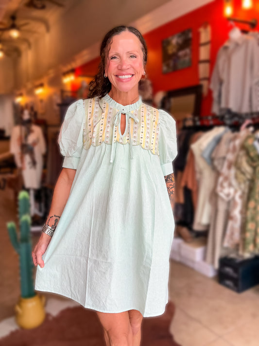 Honeydew Heirloom Dress