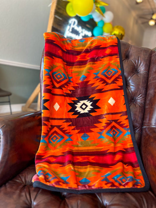 Dakota Blanket in Orange