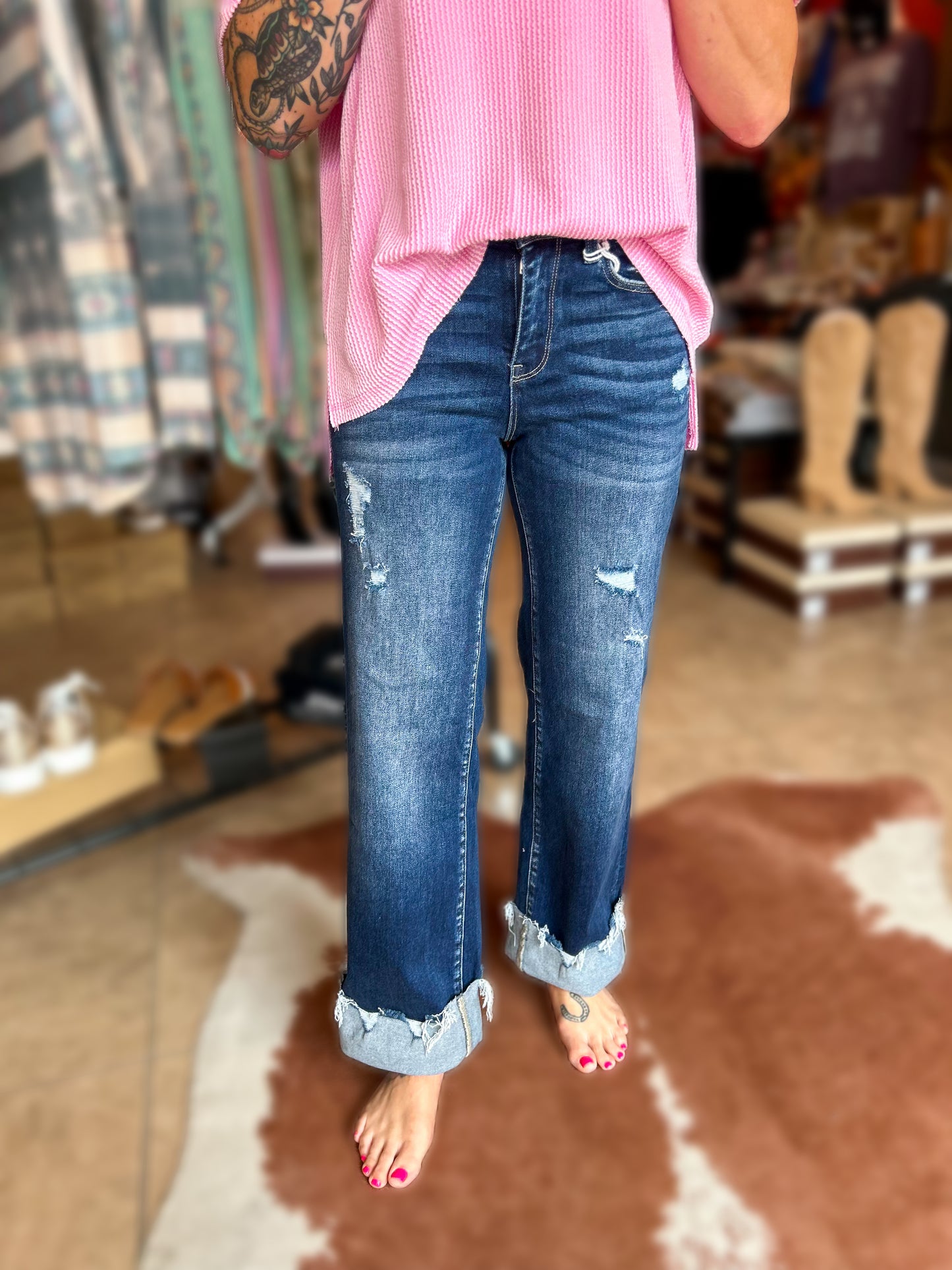 Midnight Strut Cuffed Jean