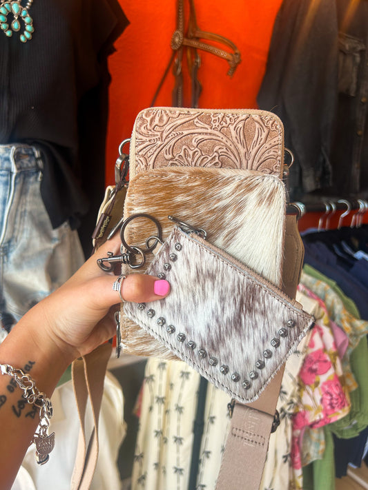 Sadler Cowhide Crossbody in Tan