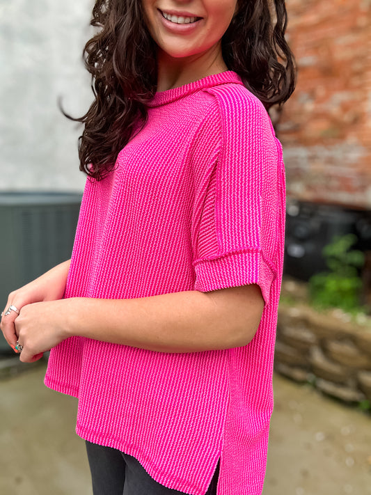 Sweet Escape Top in Hot Pink