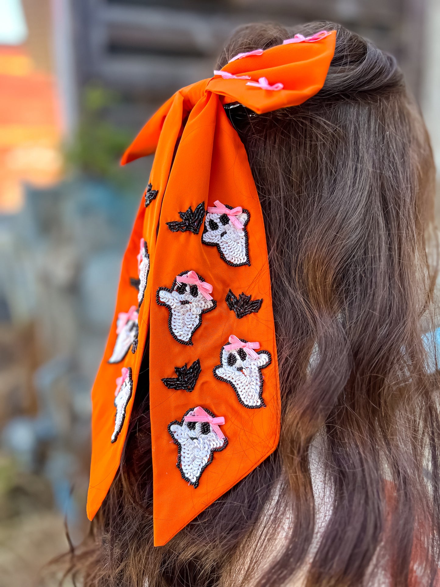 Ghost Barrette Hairbow