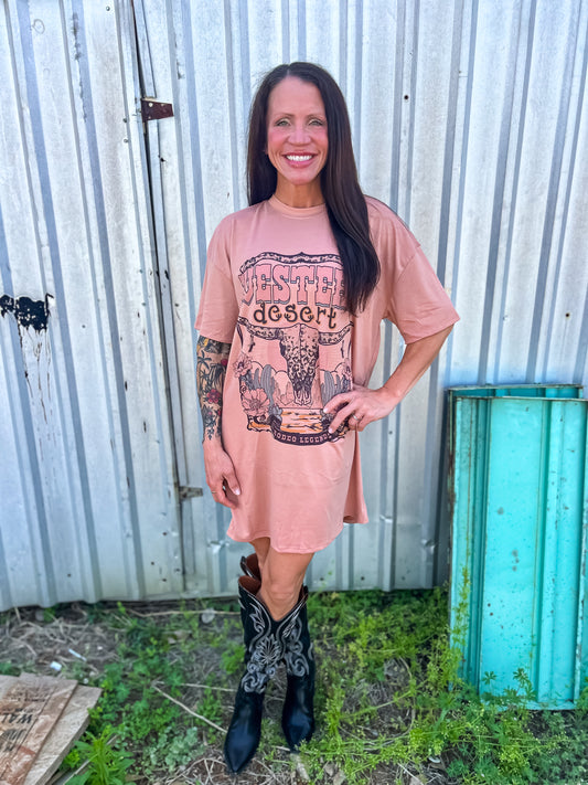 Western Desert T-Shirt Dress