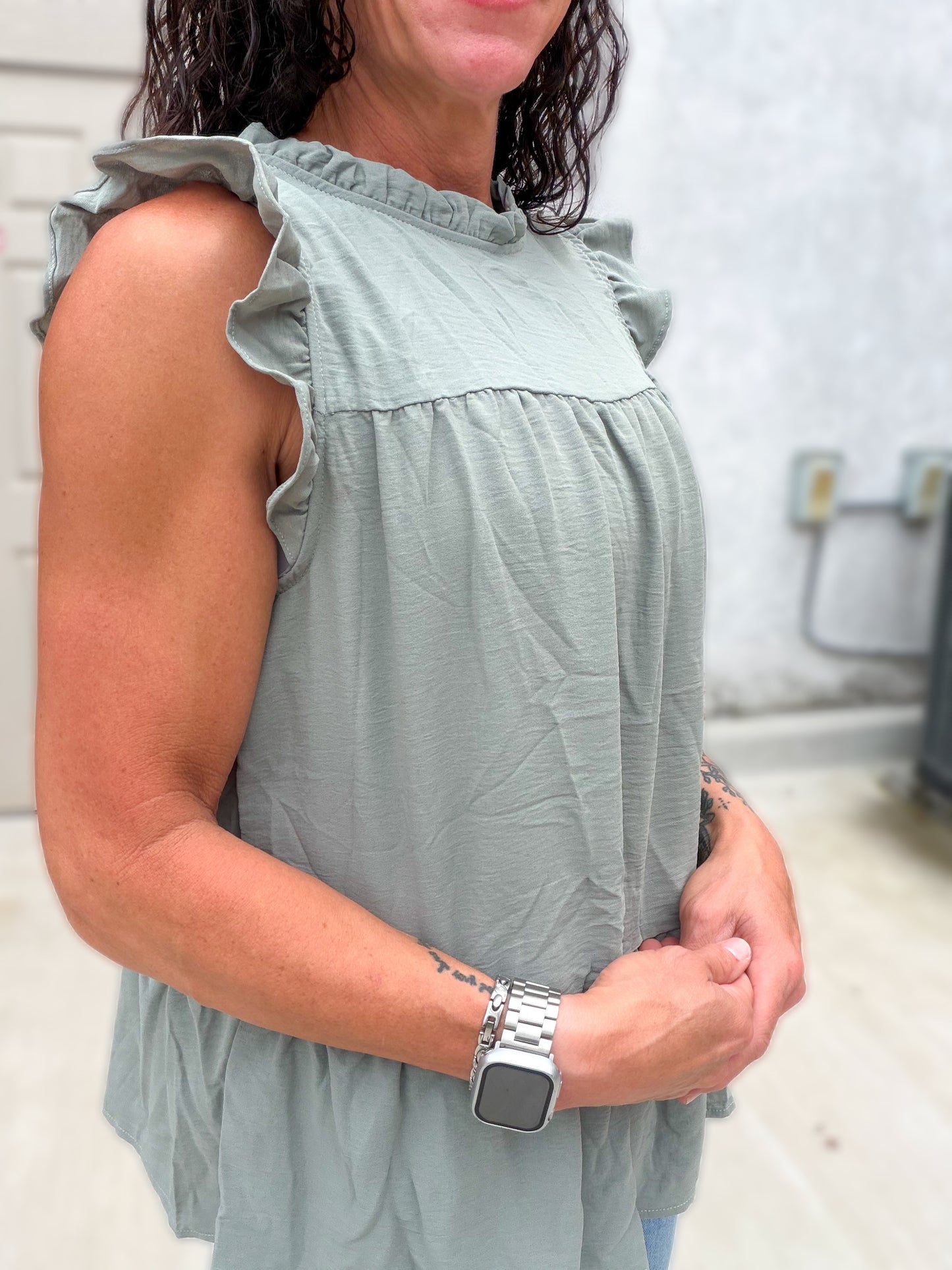 Soft Spoken Top in Sage