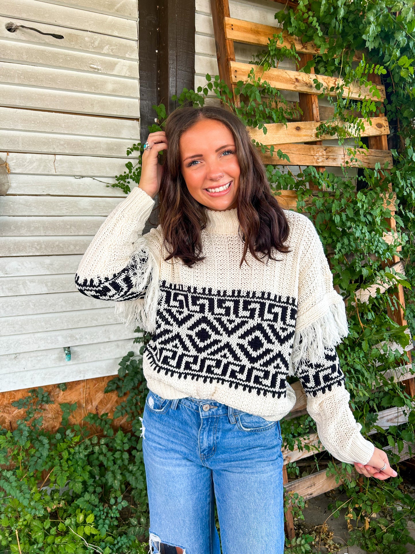 Lone Cowgirl Fringe Sweater