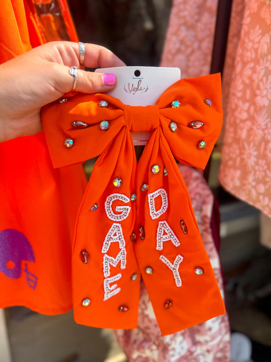 Game Day Barrette Hair Bow