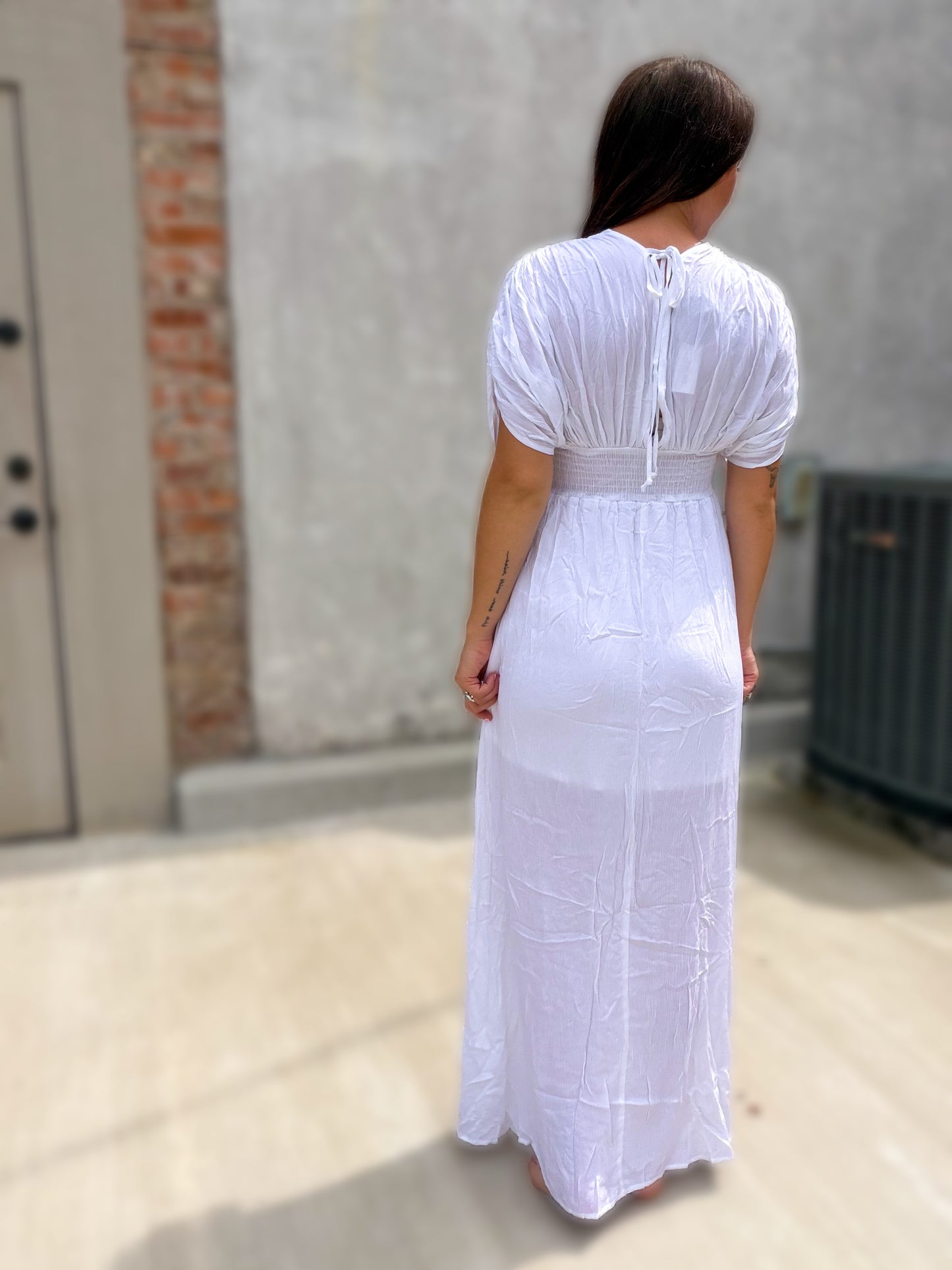 Santorini Nights Dress in White