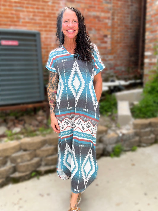 Cobalt Cowgirl Maxi Dress