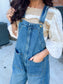 Tough Luck Wide Leg Barrel Overalls