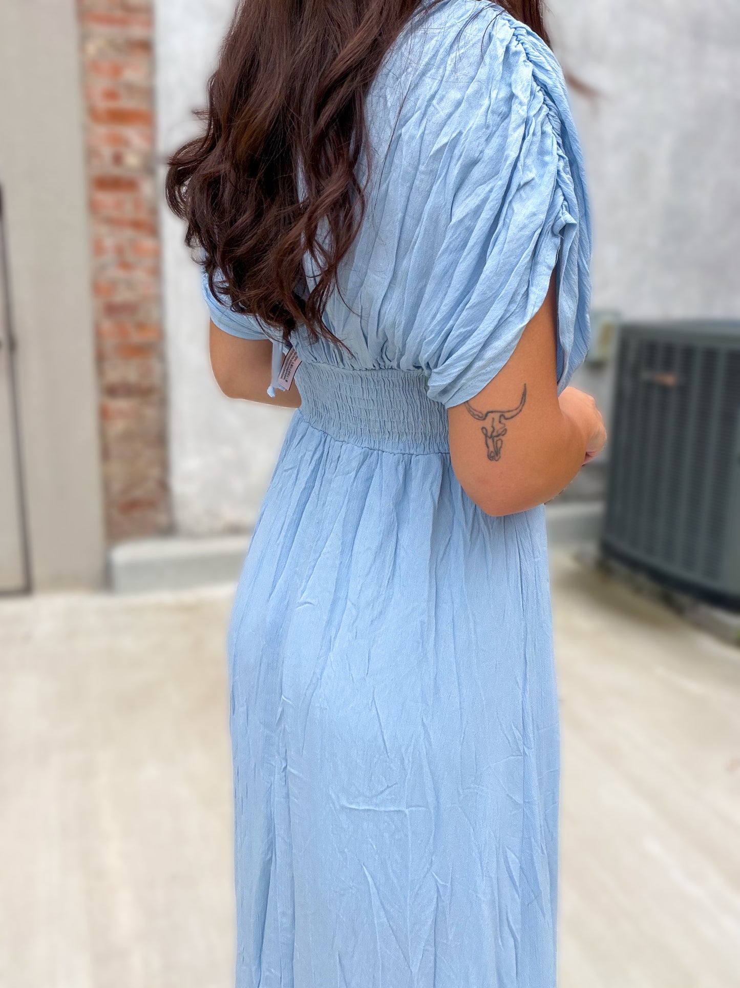 Santorini Nights Dress in Sky Blue