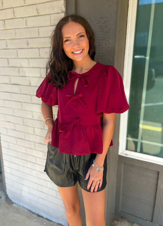 Kate Blouse in Burgundy