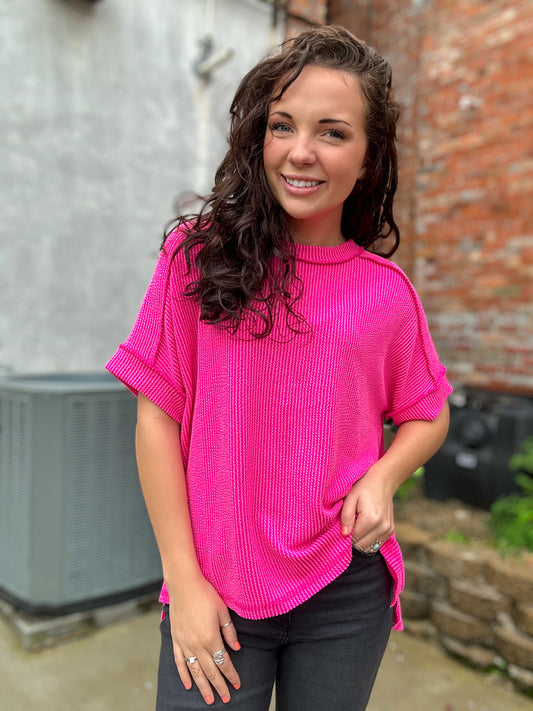 Sweet Escape Top in Hot Pink