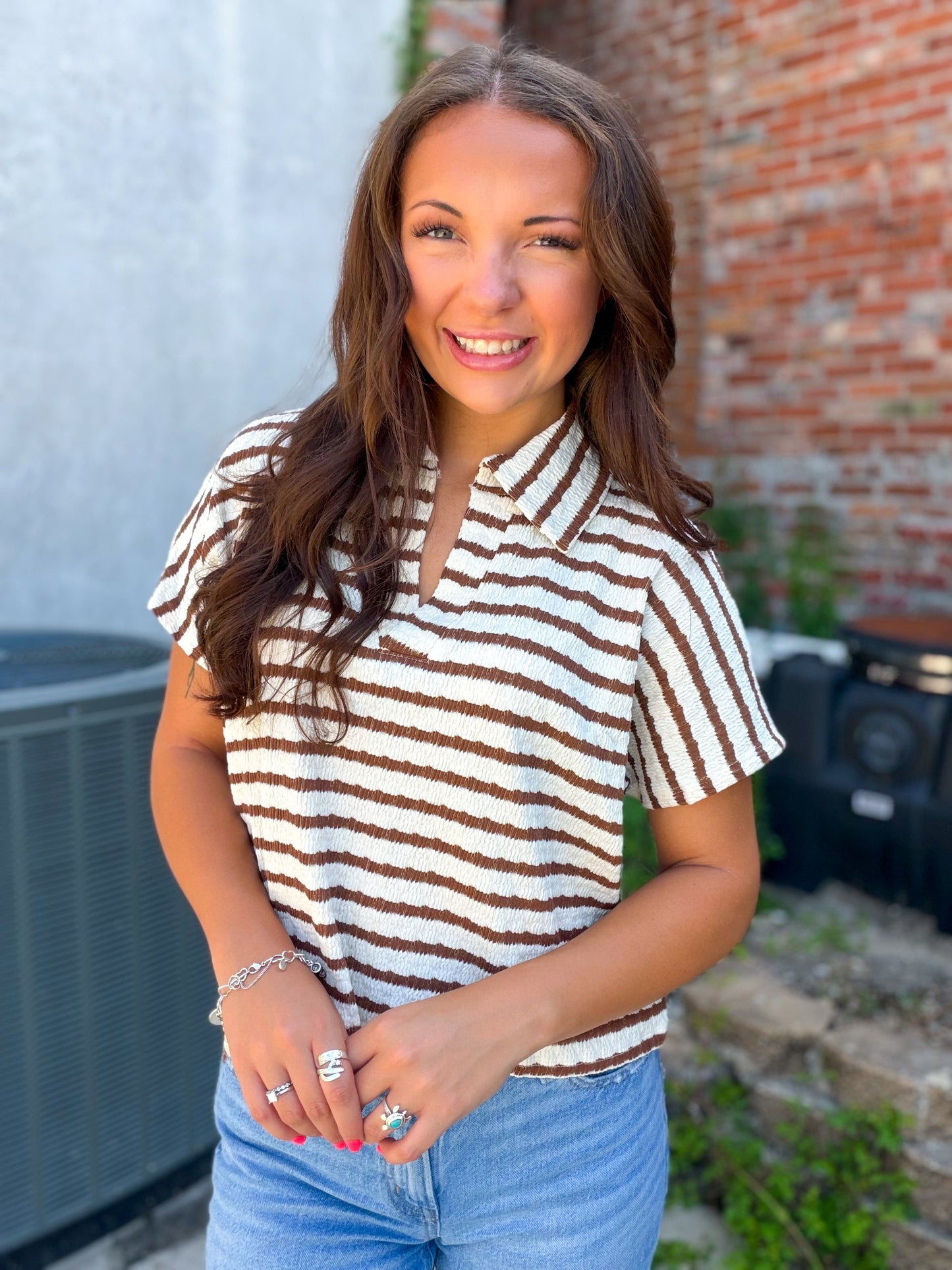 Coffee Run Blouse in Brown