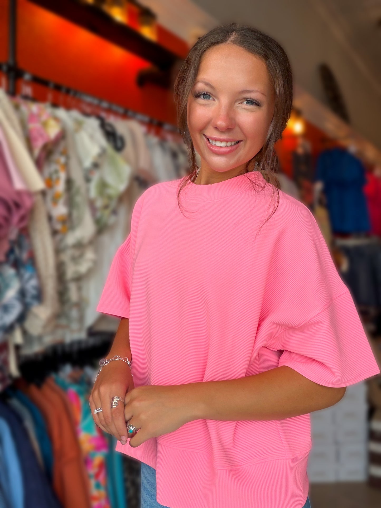 Lux Lennon Top in Hot Pink