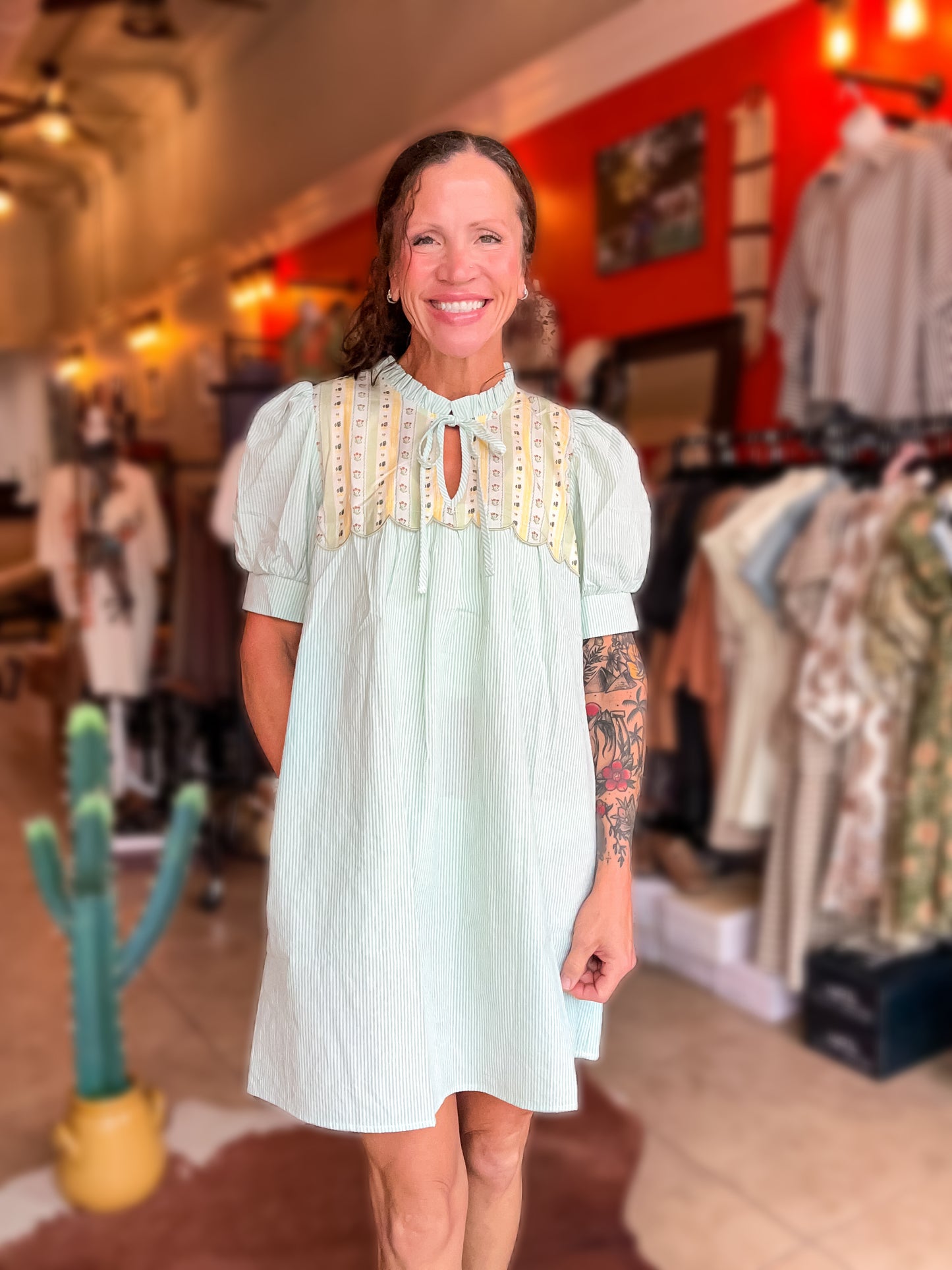 Honeydew Heirloom Dress