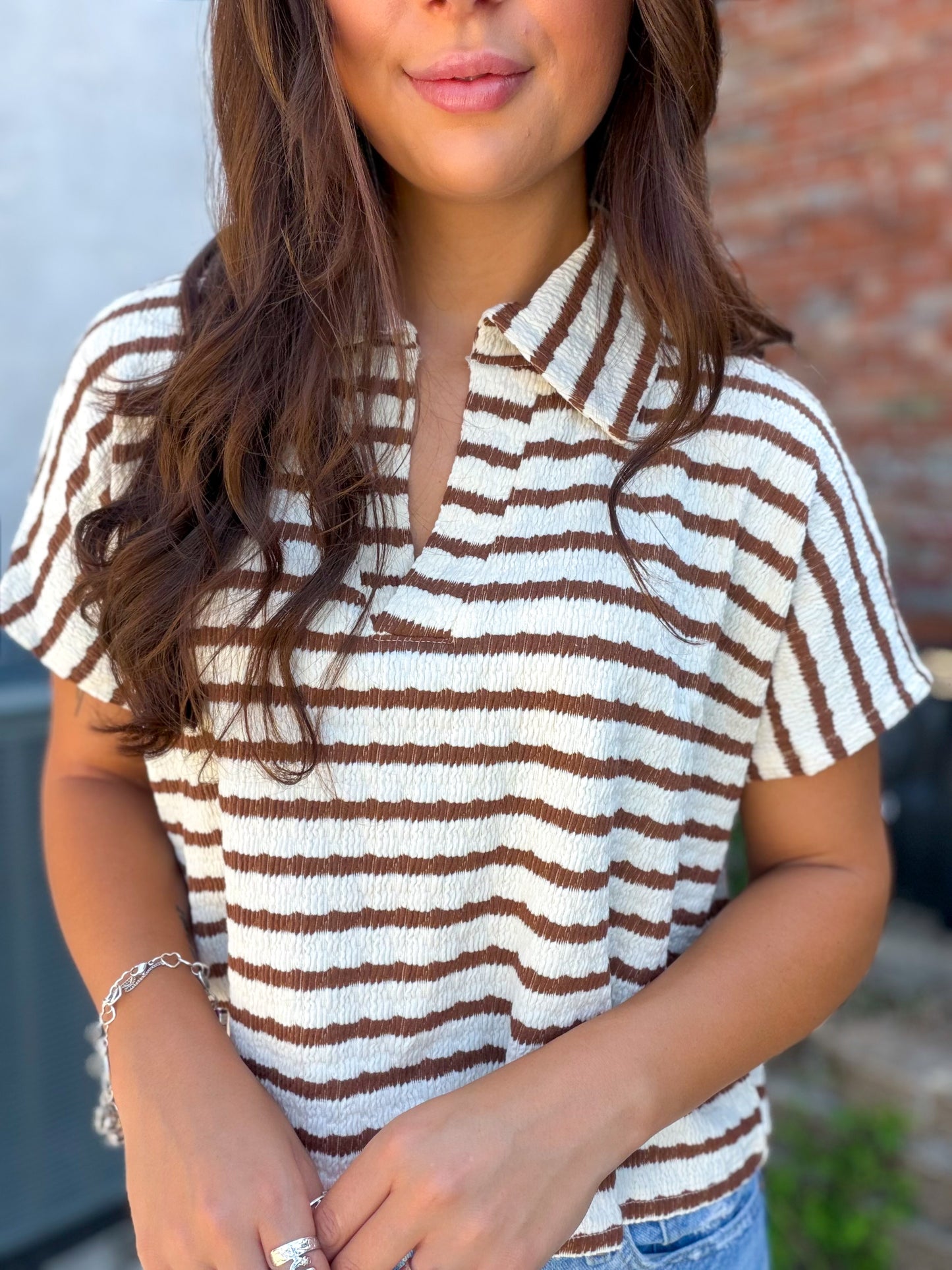 Coffee Run Blouse in Brown