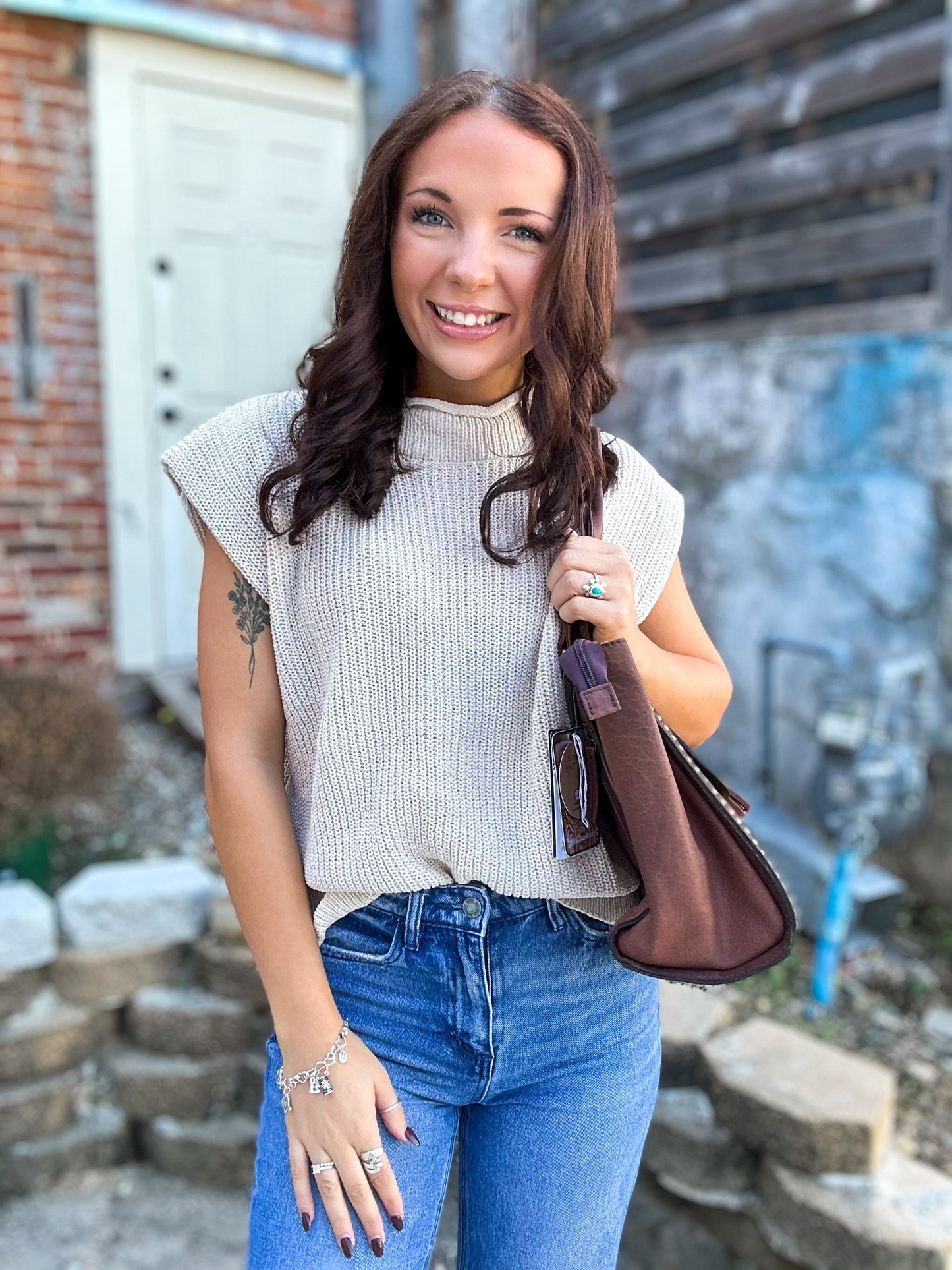 Rodeo Revival Sweater Vest in Ecru