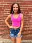 Claire Ribbed Tank in Pink