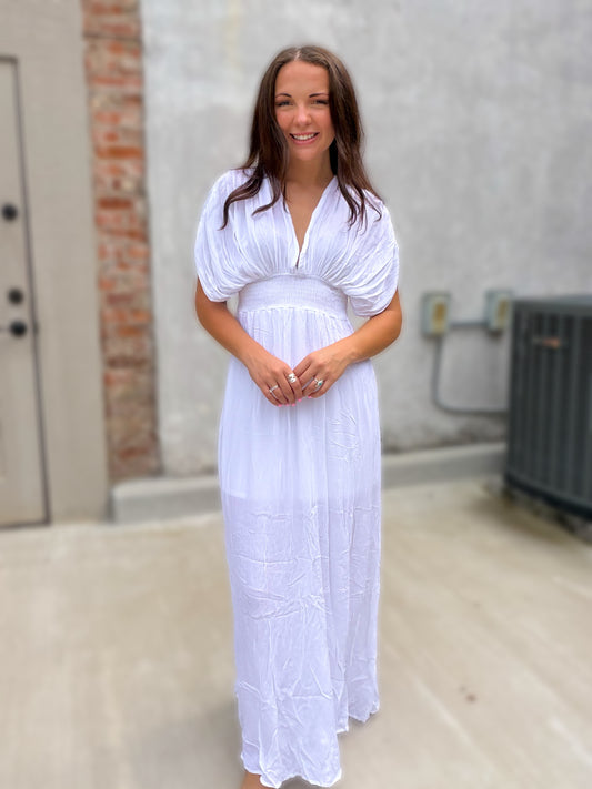Santorini Nights Dress in White