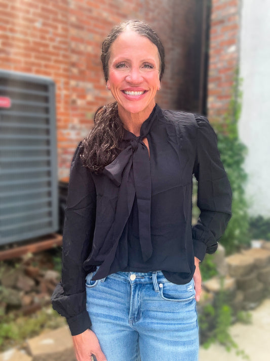 Uptown Darling Blouse in Black