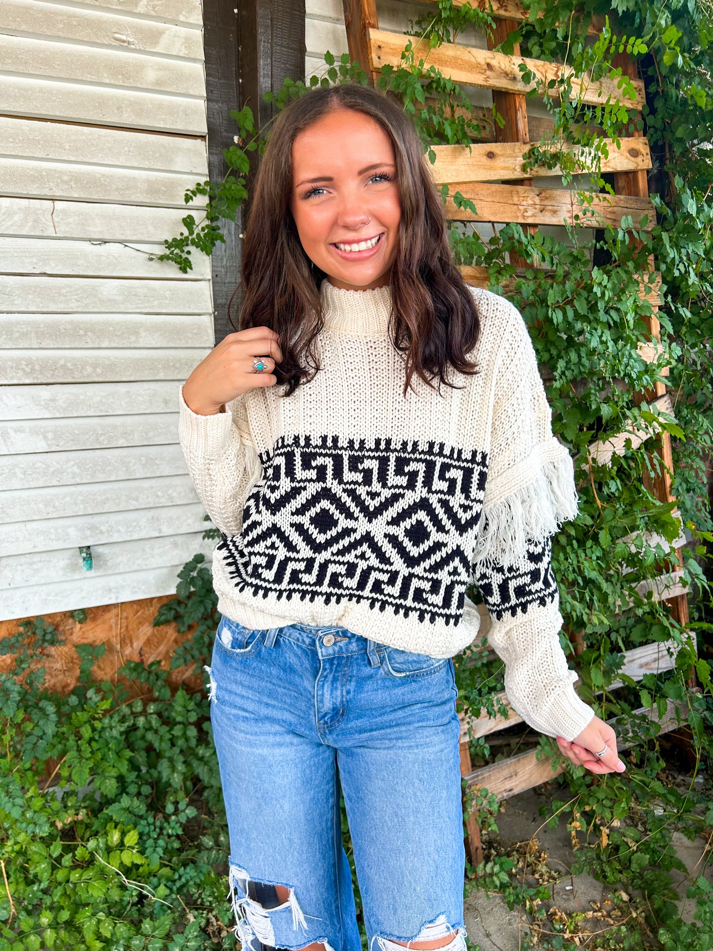 Lone Cowgirl Fringe Sweater