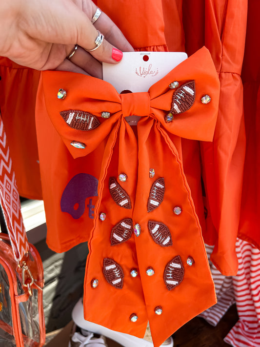 Football Hair Bow