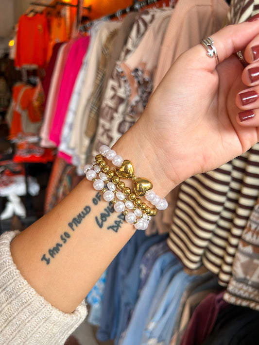Hearts of Gold Bracelet Stack
