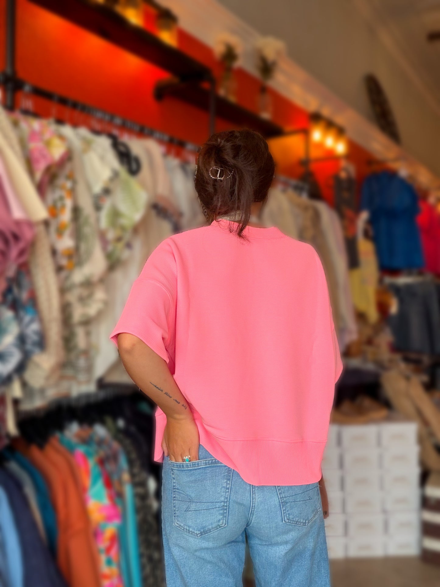 Lux Lennon Top in Hot Pink