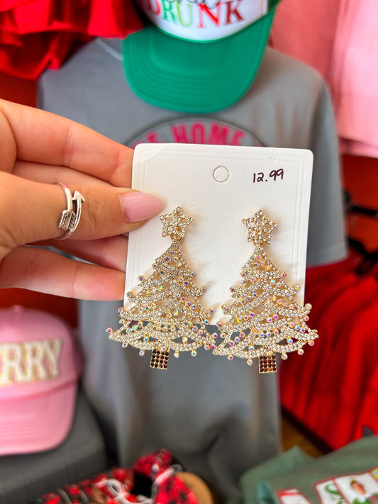 Tinsel and Twang Tree Earrings