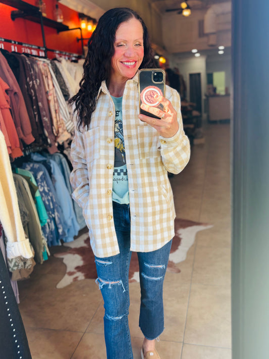 Lana Down Flannel Shacket