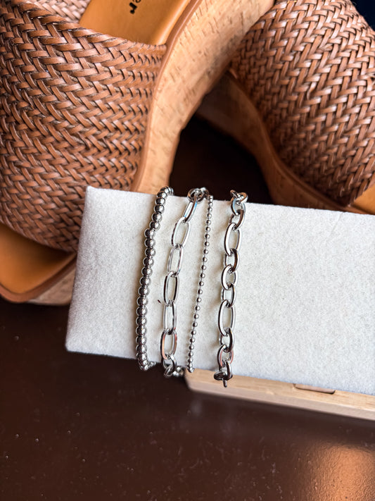 Silver Side Bracelet Stack