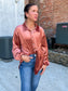 Hagan Velvet Button Down Top