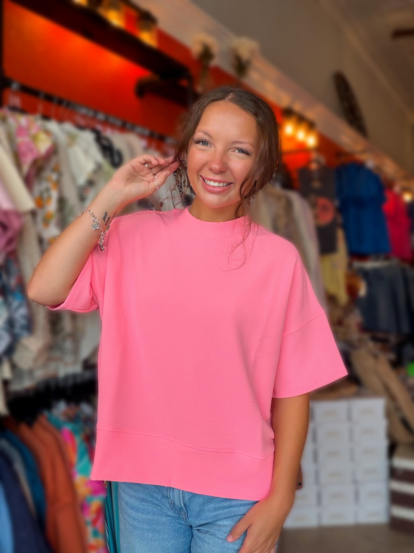 Lux Lennon Top in Hot Pink