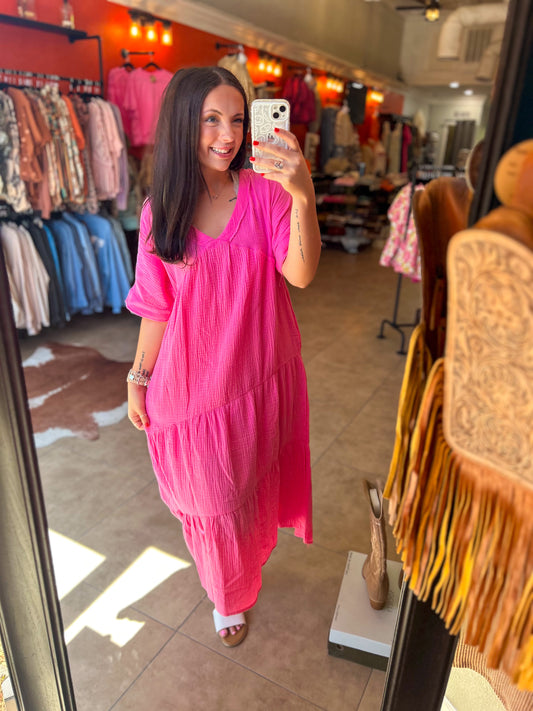 Pretty in Pink Midi Dress