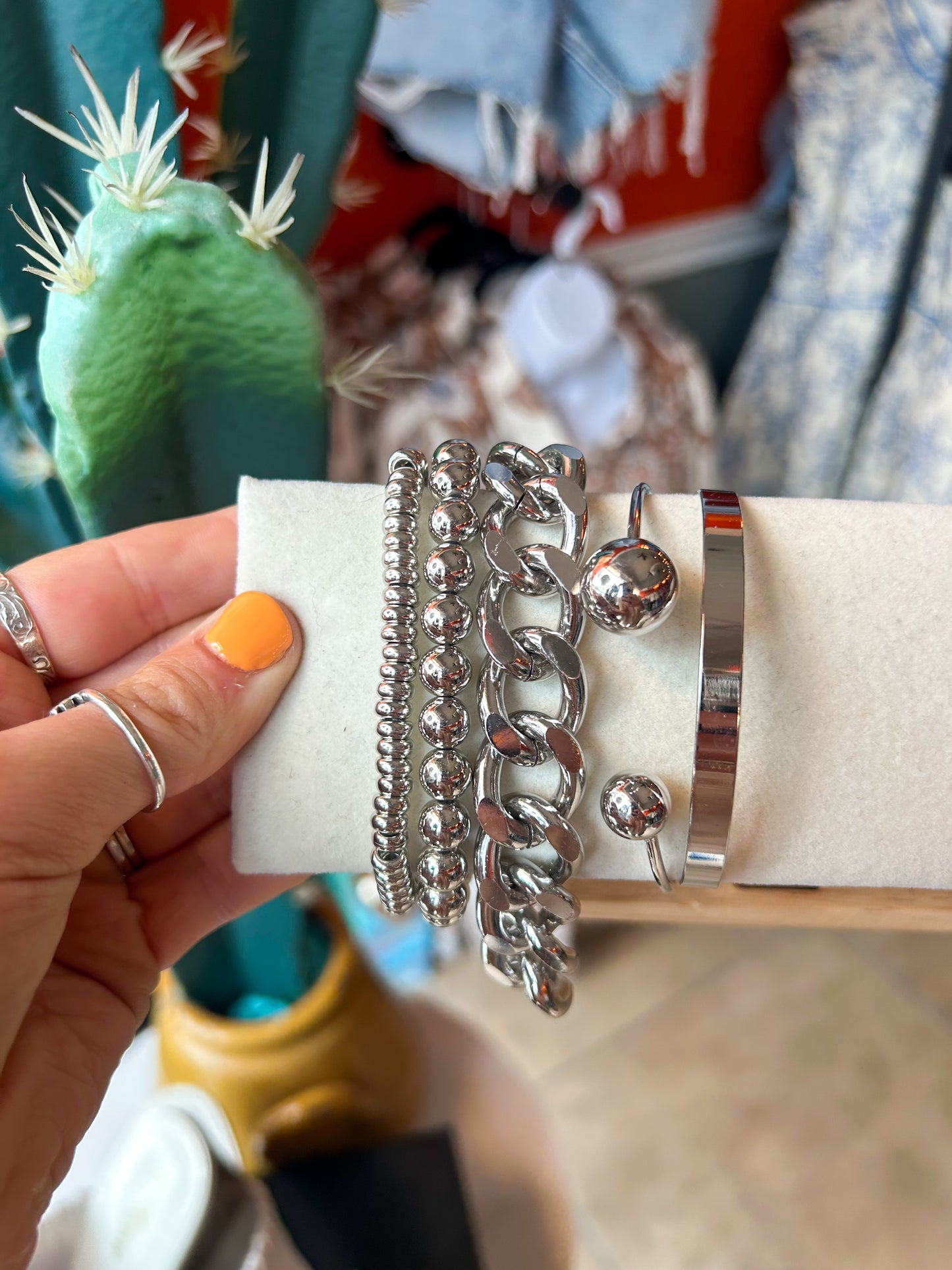 Icon Bracelet Stack in Silver