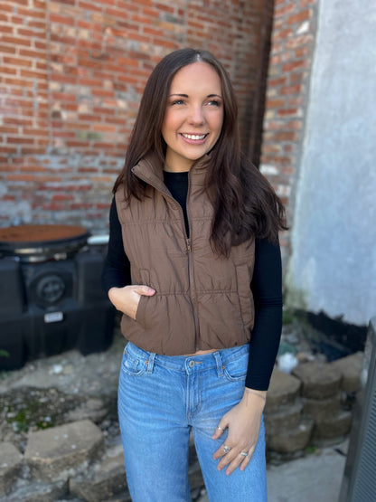 Last Call Cropped Puffer Vest