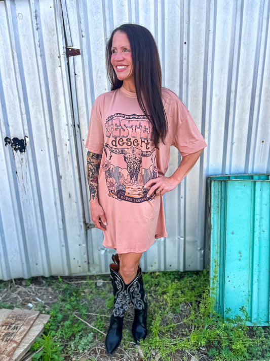 Western Desert T-Shirt Dress
